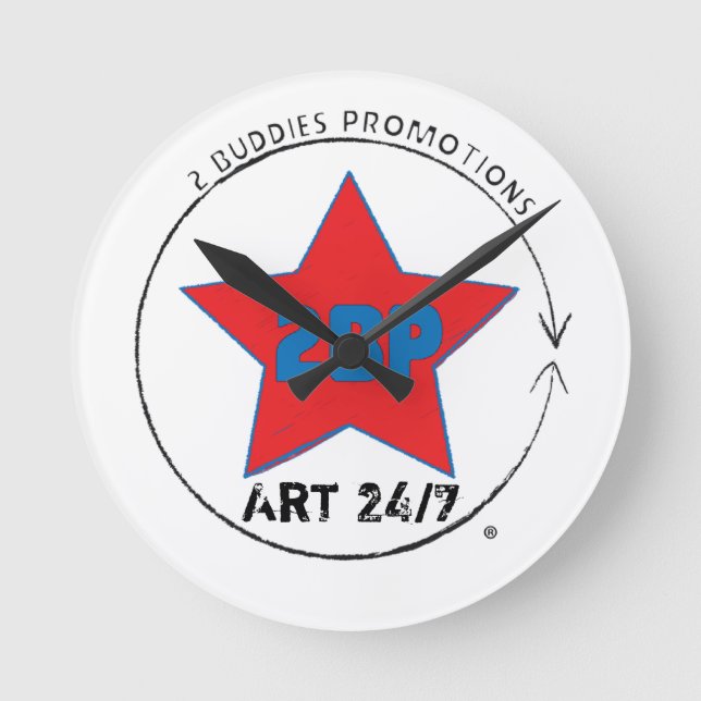 Kunst 24/7 runde wanduhr (Vorderseite)
