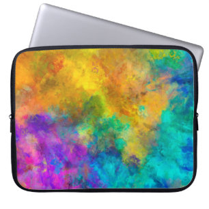 kunst abstrakt lebendig regenbogen bemalt hintergr laptopschutzhülle
