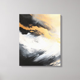Kunst abstrakt, Schwarz-weiß und Gold Leinwanddruck
