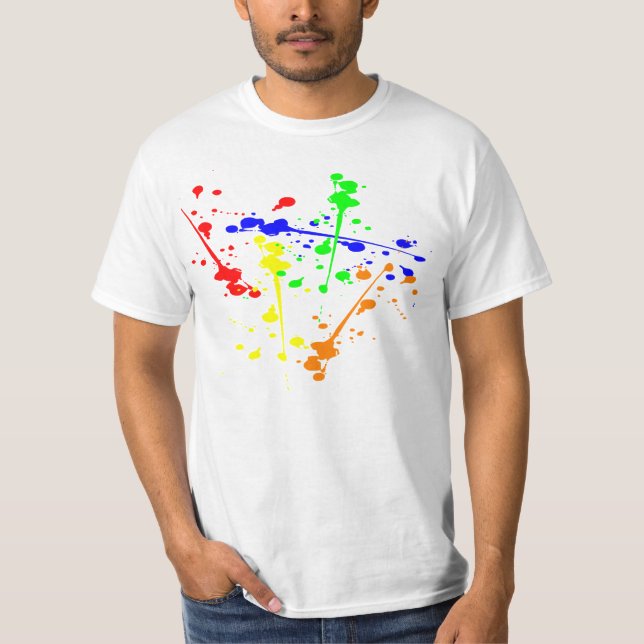 Kunst, abstrakte Kunst des bunten Farbenspritzens T-Shirt (Vorderseite)