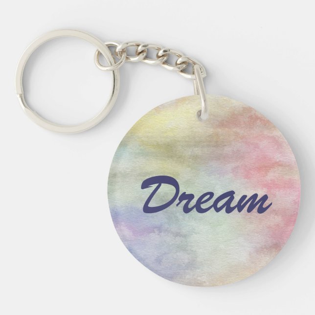 Kunst abstrakter Watercolorhintergrund auf Papier Schlüsselanhänger (Vorderseite)