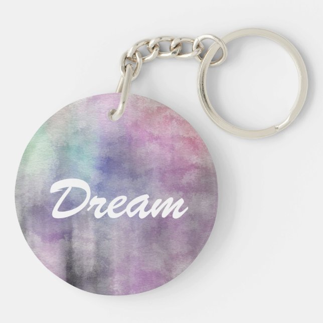 Kunst abstrakter Watercolorhintergrund auf Papier Schlüsselanhänger (Rückseite)