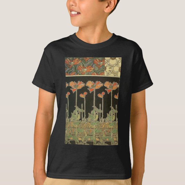 Kunst Alphonse Mucha Vintage populäre Nouveau T-Shirt (Vorderseite)