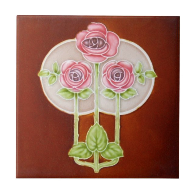 Kunst AN121 Nouveau Wiedergabe-Antiken-Fliese Fliese (Vorderseite)