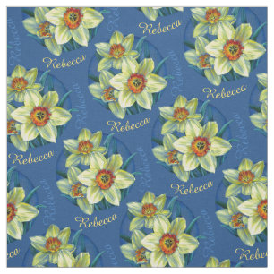 Kunst-Aquarellgewebe des Narzissenfrühlinges Stoff