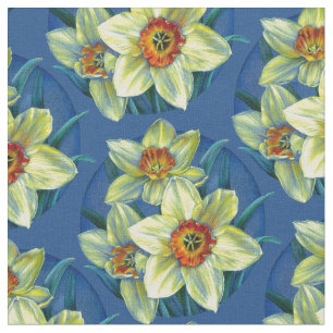 Kunst-Aquarellgewebe des Narzissenfrühlinges Stoff