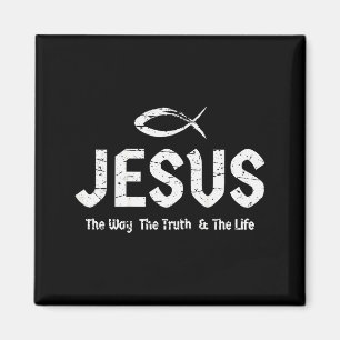 (Kunst auf der Rückseite) Bibel Johannes 14,6 Jesu Magnet