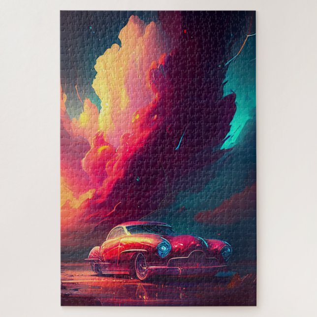 Kunst auf Rädern Digitales Autoportrait Puzzle (Vertikal)