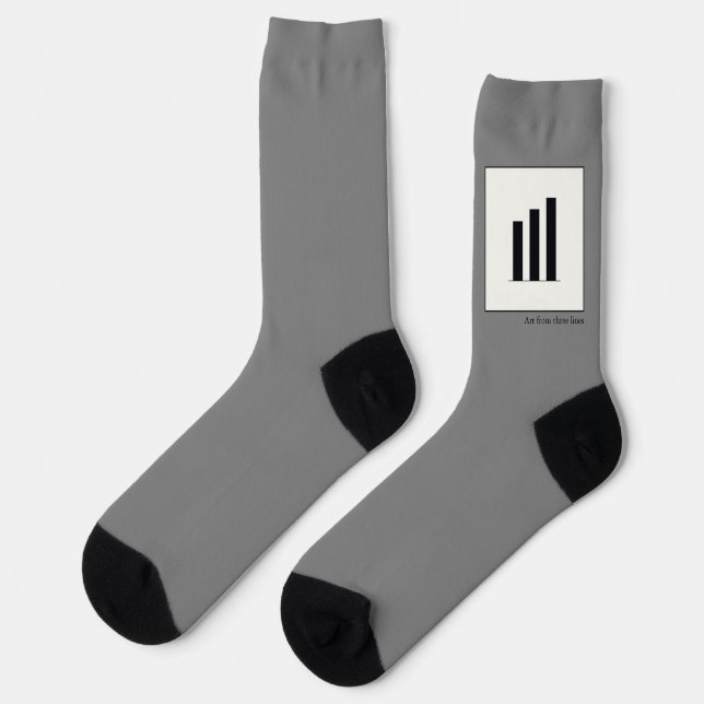 Kunst aus drei Linien - aufsteigend Socken (Linkes Detail)