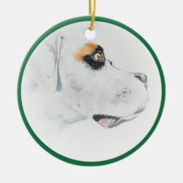 Kunst-Boxer-Hundefrohe Weihnacht-Dekoration Keramik Ornament