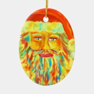 Kunst "bunten Klaus" Sankt personalisiert Keramik Ornament