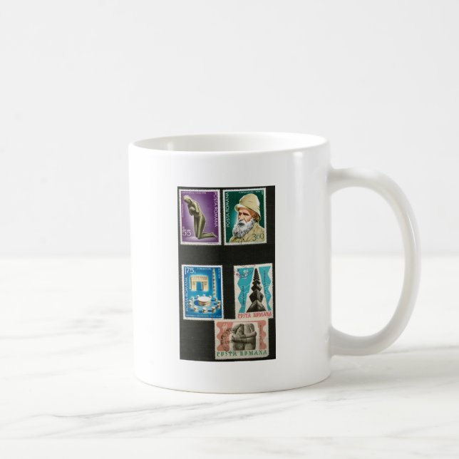 Kunst Constantin Brancusi auf Briefmarken Kaffeetasse (Rechts)