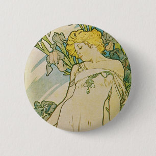 Kunst-Deko Alphonse Mucha Button