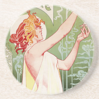 Kunst-Deko Alphonse Mucha Getränkeuntersetzer