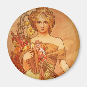 Kunst-Deko Alphonse Mucha Magnet