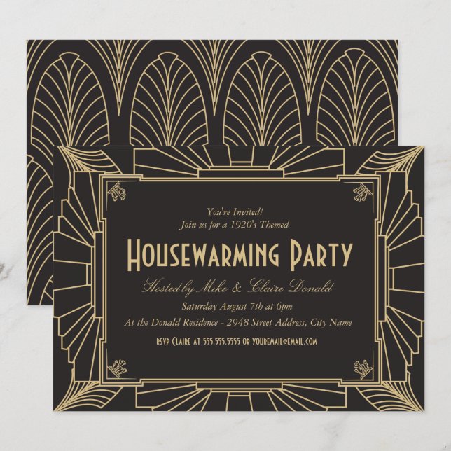 Kunst-Deko-Arthousewarming-Party Einladung (Vorne/Hinten)