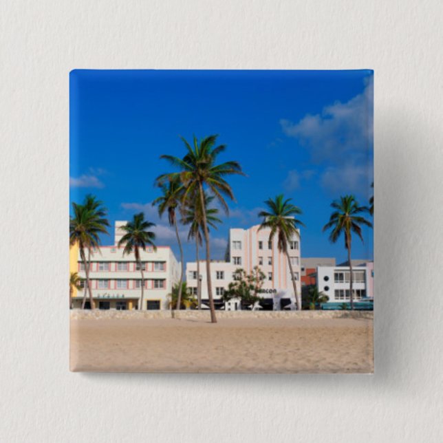 Kunst-Deko-Bezirk des Südstrandes Miami Button (Vorderseite)