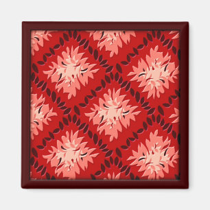 Kunst-Deko-Blumen-Gitter - Rot (Magnet) Magnet