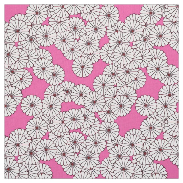 Kunst-Deko-Blumenmuster - Weiß auf Rosa Stoff (Muster)