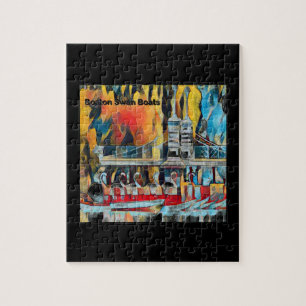 Kunst-Deko-Boston-Schwan-Boote Puzzle
