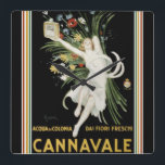 Kunst-Deko Cannavale Köln Anzeigen-Uhr Quadratische Wanduhr<br><div class="desc">Leonetto Cappiello Kunst-Deko-Entwurfs-Anzeige für Cannavale Köln</div>