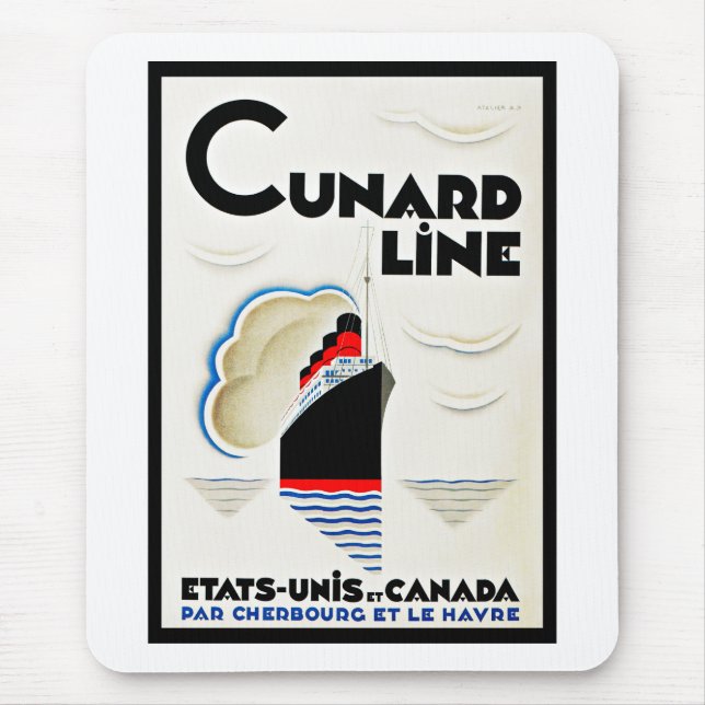 Kunst-Deko Cunard Linie Mousepad (Vorne)