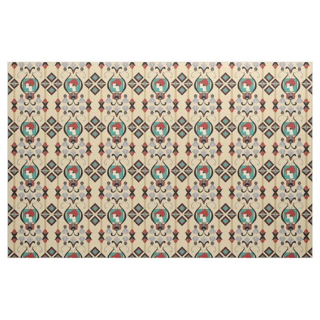 Kunst-Deko-Dame Stoff (Fat Quarter (45,7 x 55,9 cm))