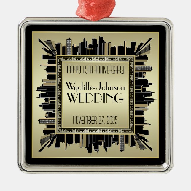 Kunst-Deko, der Champagne-GoldGatsby Glamour Ornament Aus Metall (Vorne)