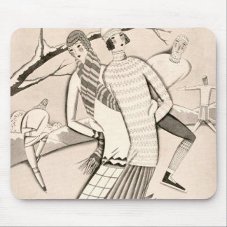 Kunst-Deko-Eis-Skater-Winter-Schnee Vintag Mousepad