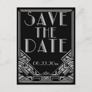 Kunst-Deko Gatsby Art, die Save the Date Wedding Ankündigungspostkarte