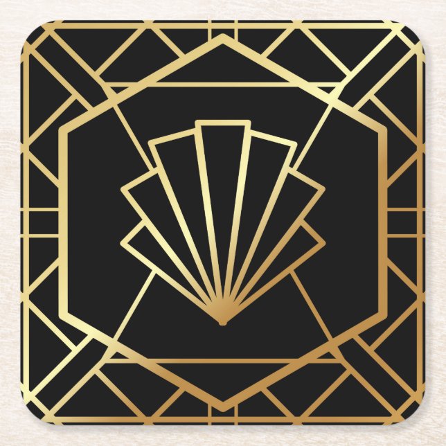 Kunst-Deko Gatsby inspirierte Untersetzer (Vorderseite)