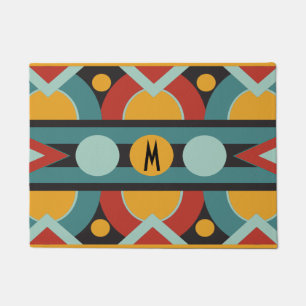 Kunst-Deko geometrisch mit Anfangsmonogramm Fußmatte