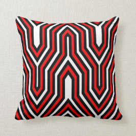 Kunst-Deko geometrisch - Rot, Schwarzweiss Kissen