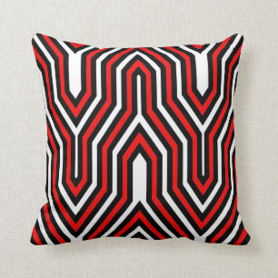 Kunst-Deko geometrisch - Rot, Schwarzweiss Kissen