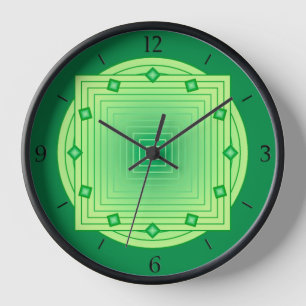 Kunst-Deko-geometrisches, Smaragd- und Limones Uhr