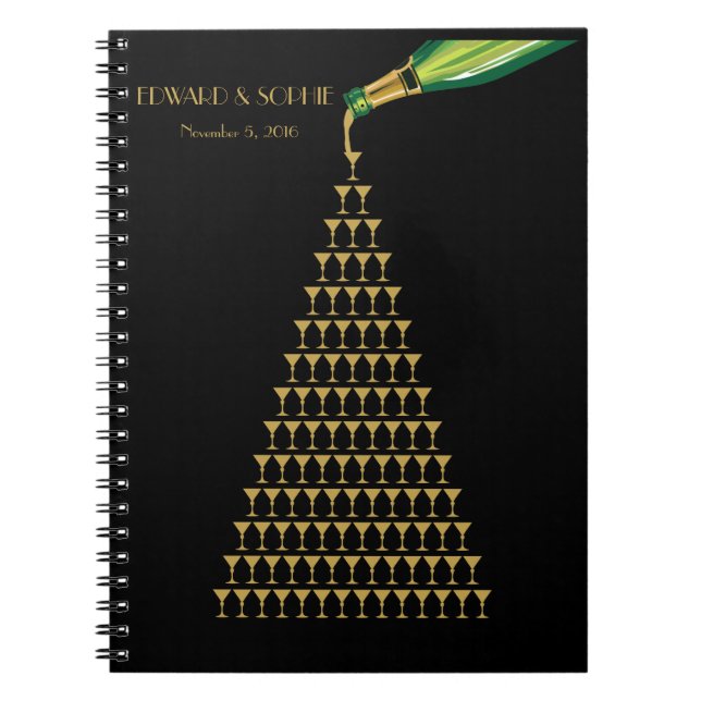 Kunst-Deko großes Gatsby Champagner Notizblock (Vorderseite)