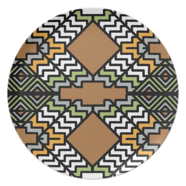 Kunst-Deko-inspirierte Platte Melaminteller (Vorderseite)