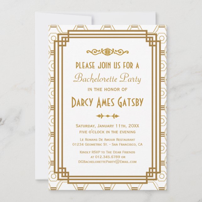 Kunst-Deko-Junggeselinnen-Abschieds-Einladungen Einladung (Vorderseite)