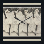 Kunst-Deko "kann durch Louis Icart einmachen" Quadratische Wanduhr<br><div class="desc">Die hochwertige kennzeichnende Uhr "kann (Mädchen} Kunst-Dekodruck durch Louis Icart einmachen"</div>