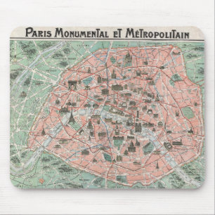 Kunst-Deko-Karte 1932 von Paris, Frankreich Mousepad