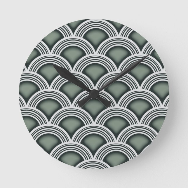 Kunst-Deko-konzentrische Kreis-Uhr Runde Wanduhr (Vorderseite)