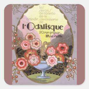 Kunst-Deko l Odalisque-Parfüm-Aufkleber Quadratischer Aufkleber