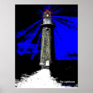 Kunst-Deko-Leuchtturm Poster