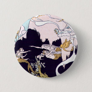 Kunst-Deko-Meerjungfrauen Button