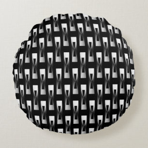 Kunst-Deko-metallisches geometrisches - Silber und Rundes Kissen