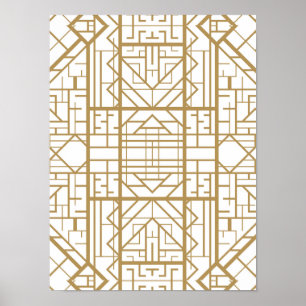 Kunst-Deko, nouveau, Gold, Weiß, Chic, Vintag, Poster