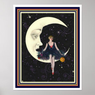 Kunst-Deko "Party auf dem Mond" 16 x Plakat 20