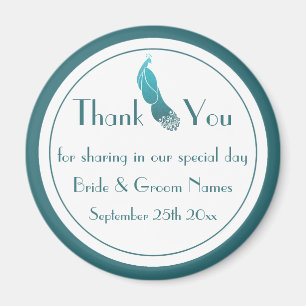 Kunst-Deko-Pfau danken Ihnen Gastgeschenk Magnet