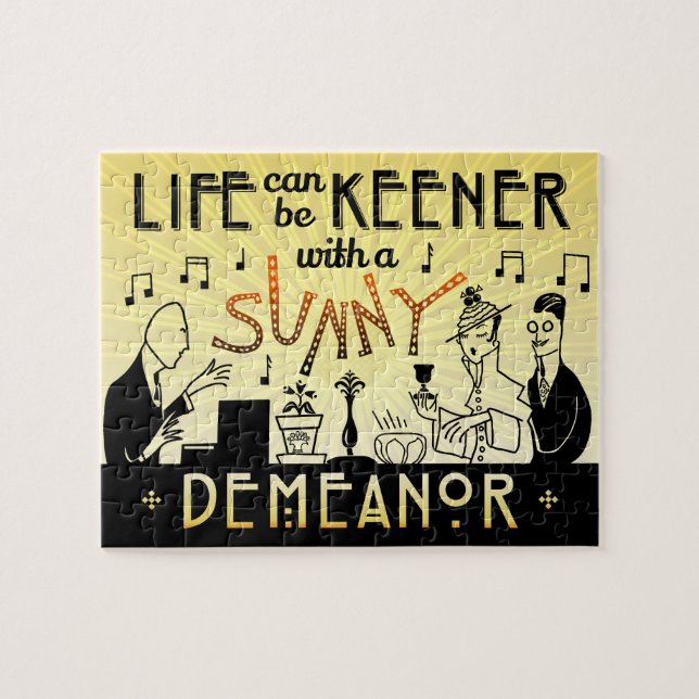 Kunst-Deko-Retro Inspirational sonniges Verhalten Puzzle (Horizontal)