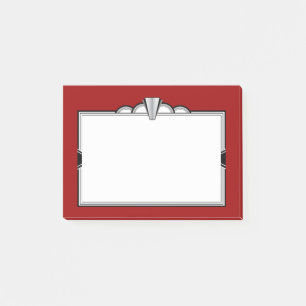 Kunst-Deko-Schwarzes, weiß u. dunkelrot Post-it Klebezettel